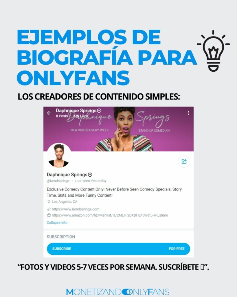 EJEMPLOS DE BIOGRAFÍA PARA ONLYFANS