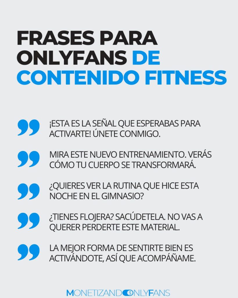 FRASES PARA onlyfans de contenido fitness