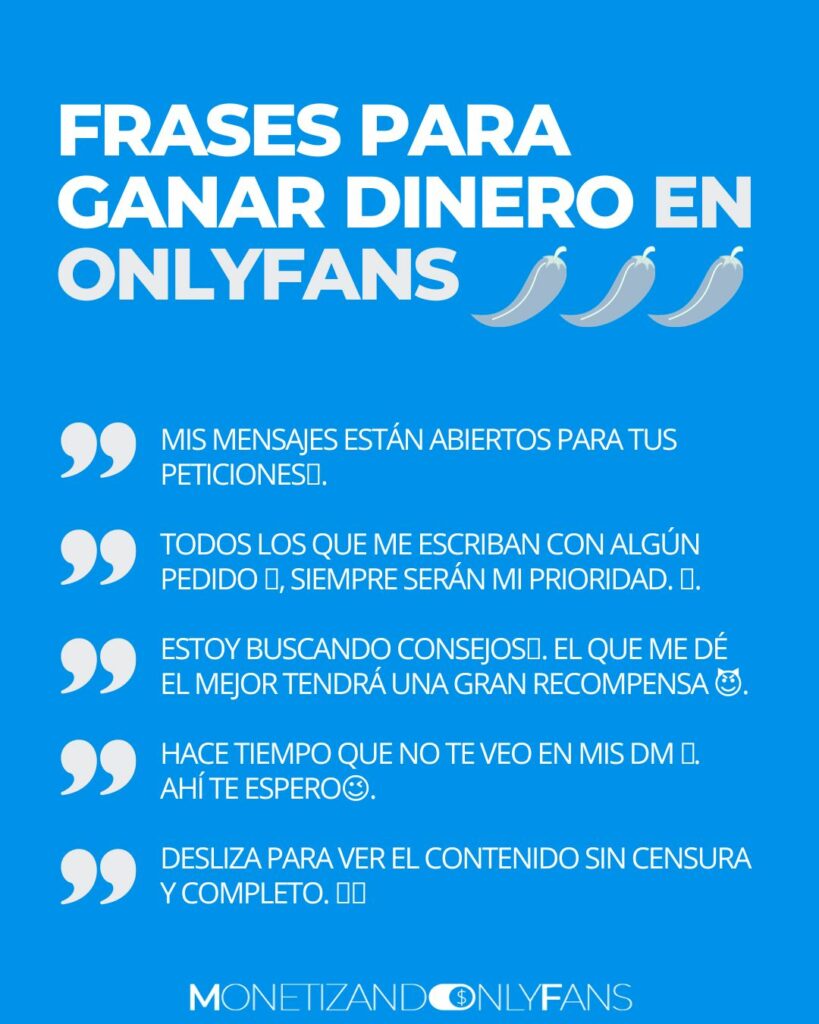 Frases para ganar dinero en onlyfans