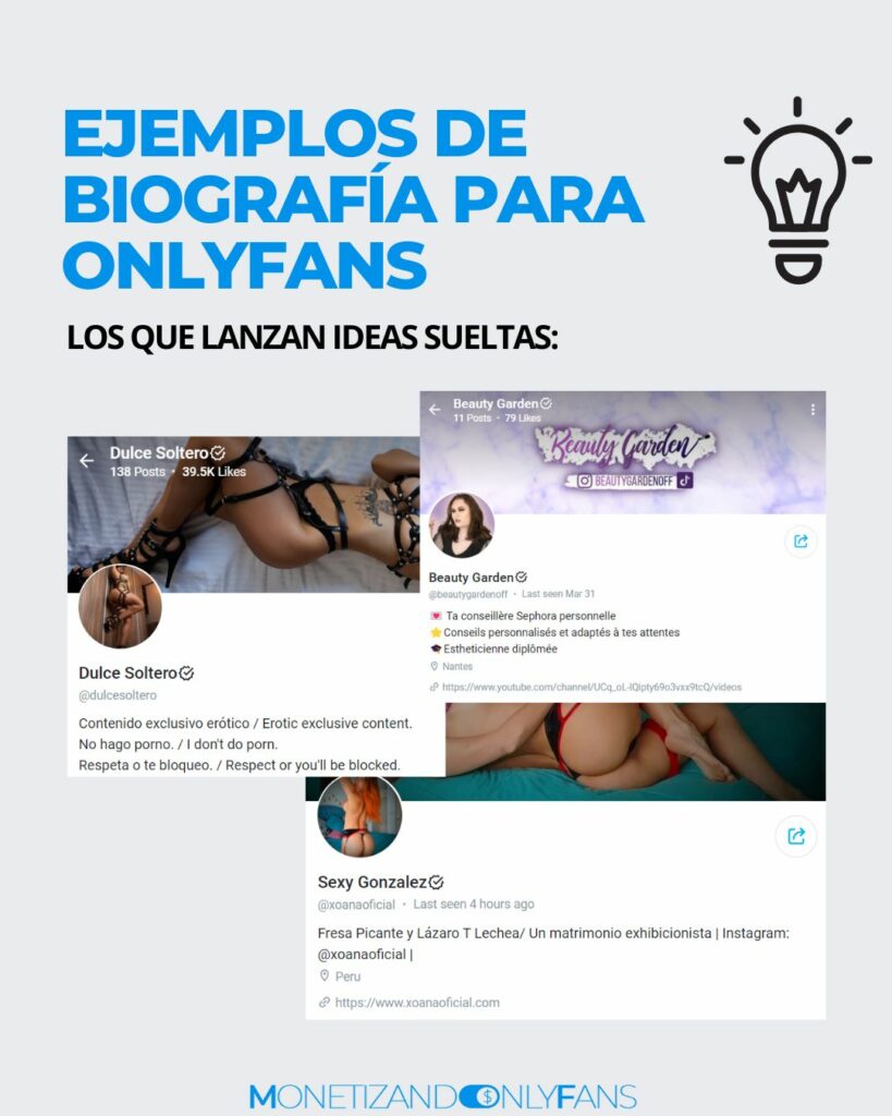 ejemplos de biografía para onlyfans