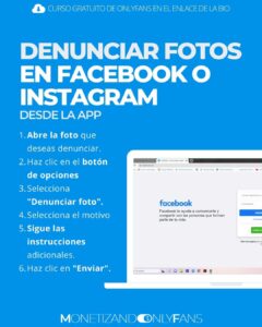 DENUNCIAR FOTOS EN FACEBOOK O INSTAGRAM - desde la app