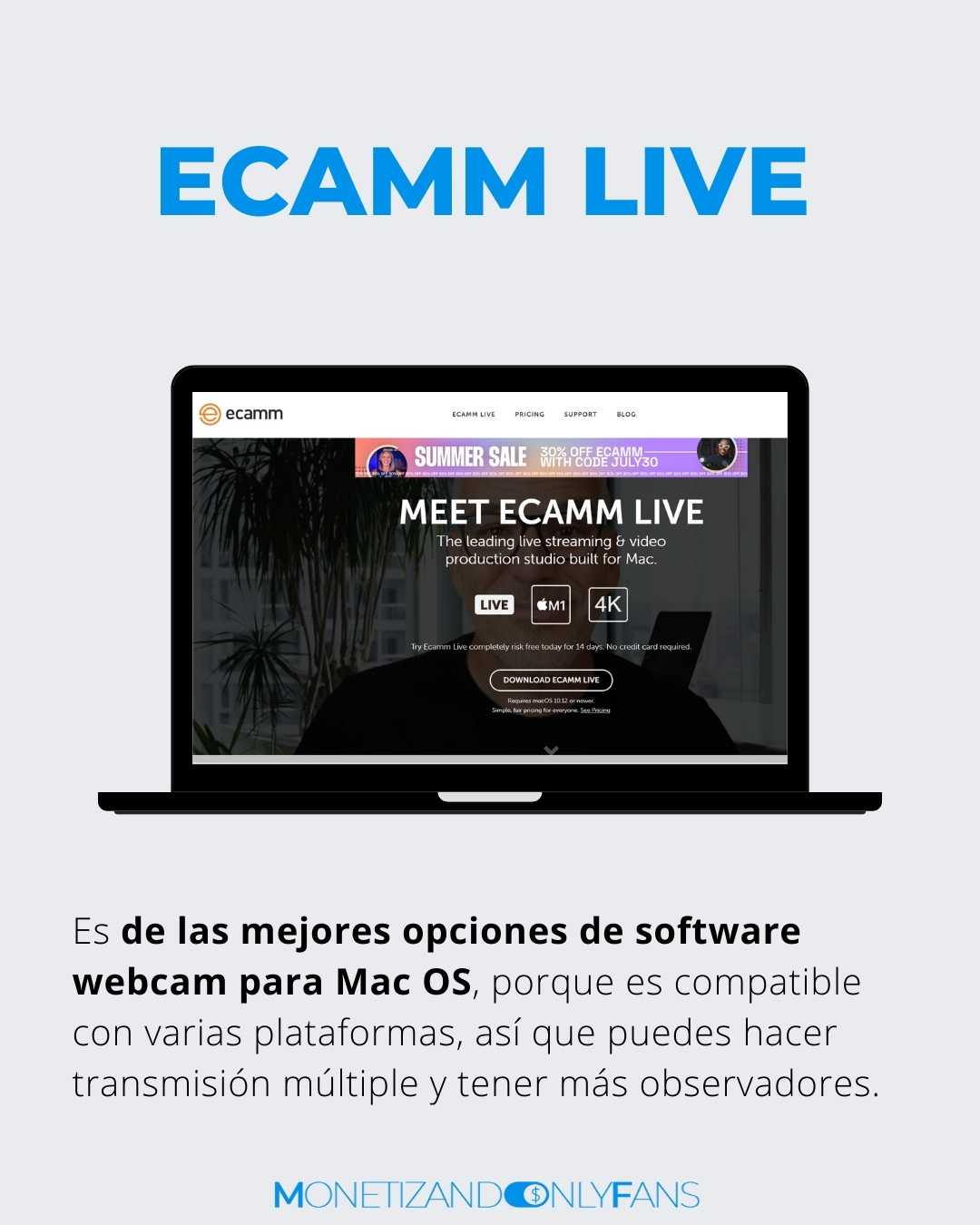 Ecamm live programa para web cam