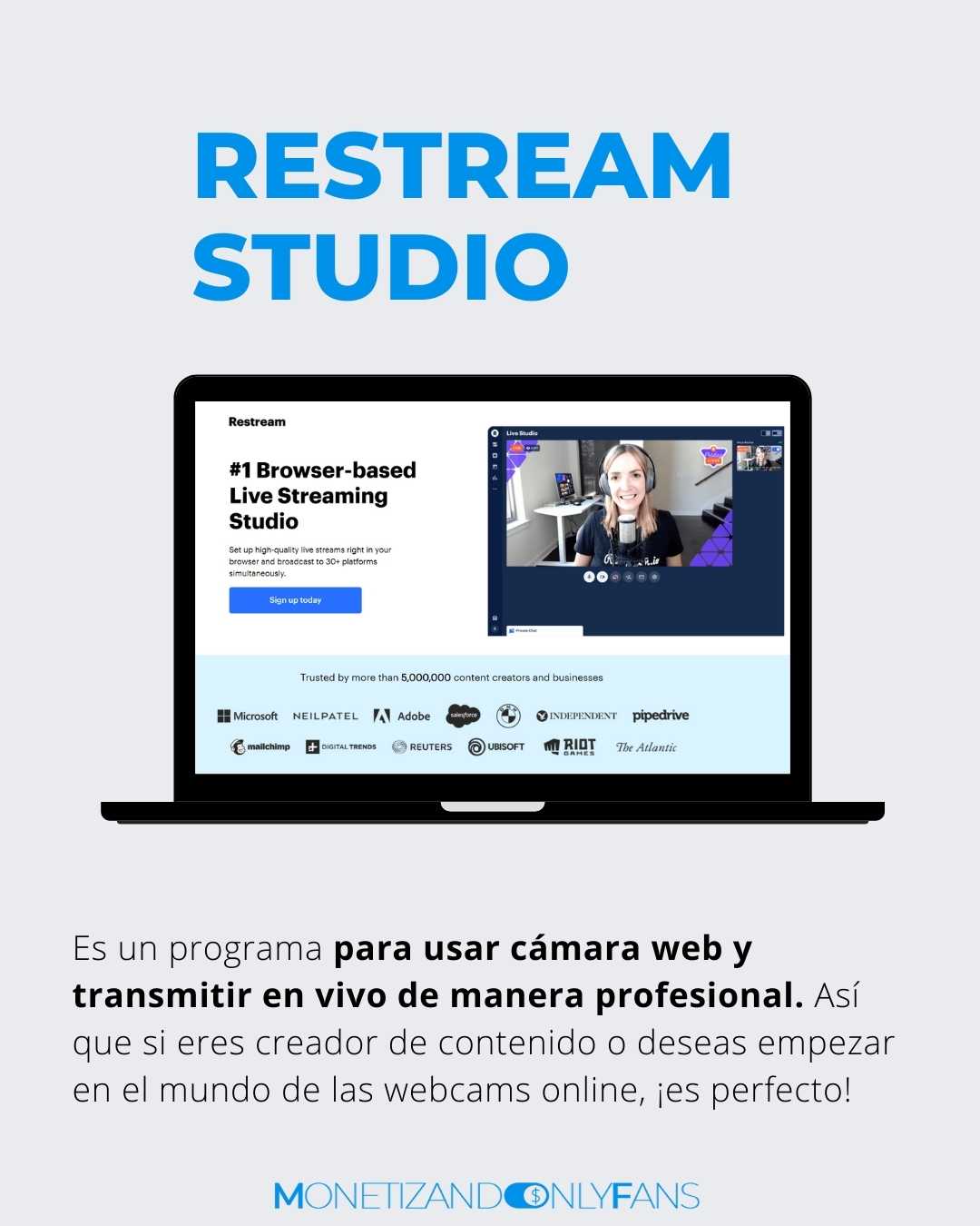 Restream Studio programa para grabar videos con webcam